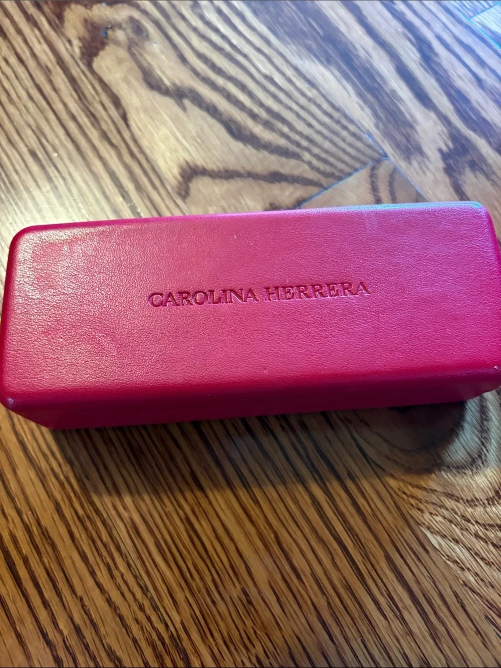 Carolina Herrera Glass Case EUC red rectangular